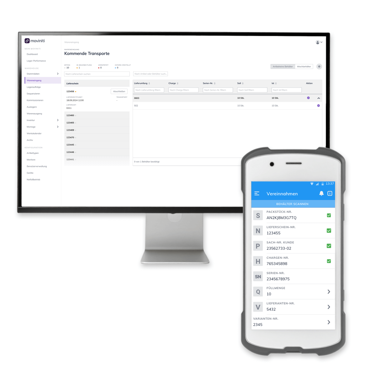 moviniti Wareneingangsprozess