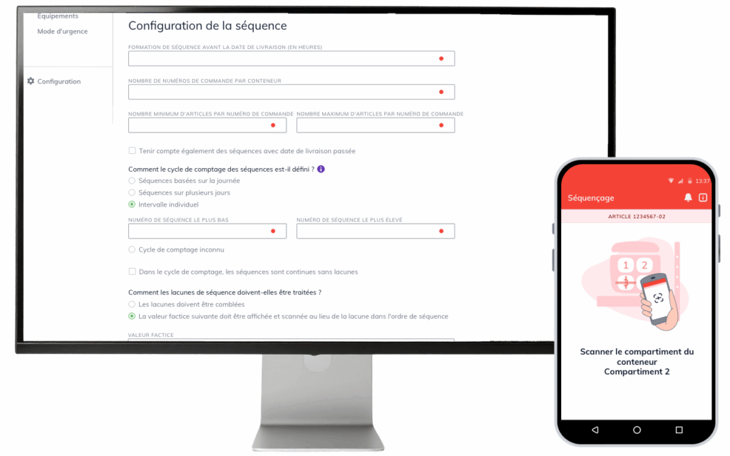 Configuration de la mise en séquence dans moviniti avec scan mobile pour l’approvisionnement séquencé
